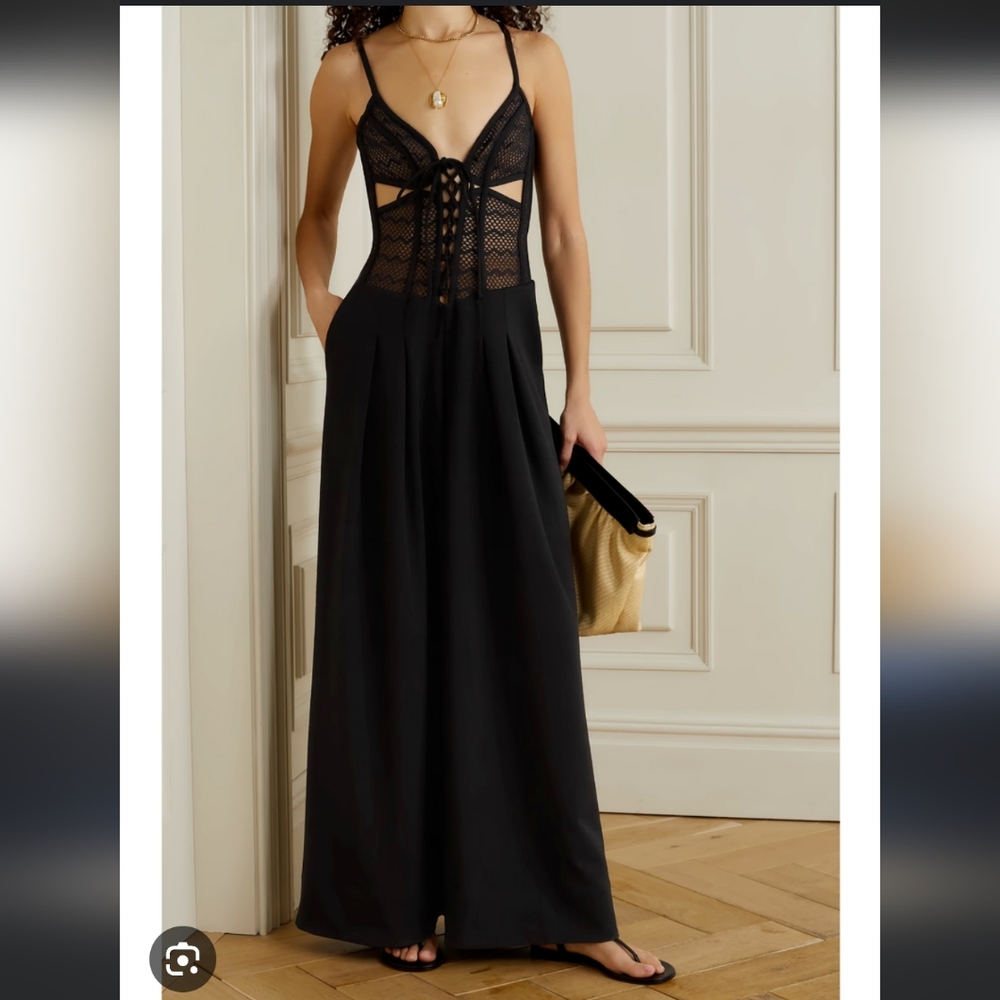 Patbo Corset Crepe Black Jumpsuit - Picture 6 of 15
